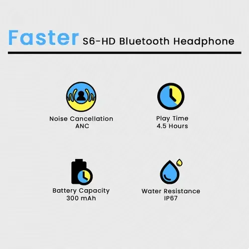 Faster S6 HD Wireless Headphones