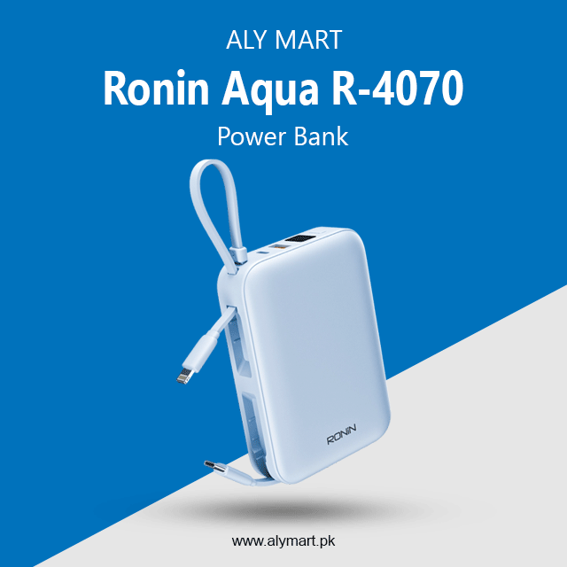 RONIN R-4070 20000 mAh AQUA Power Bank with 22.5 Watts